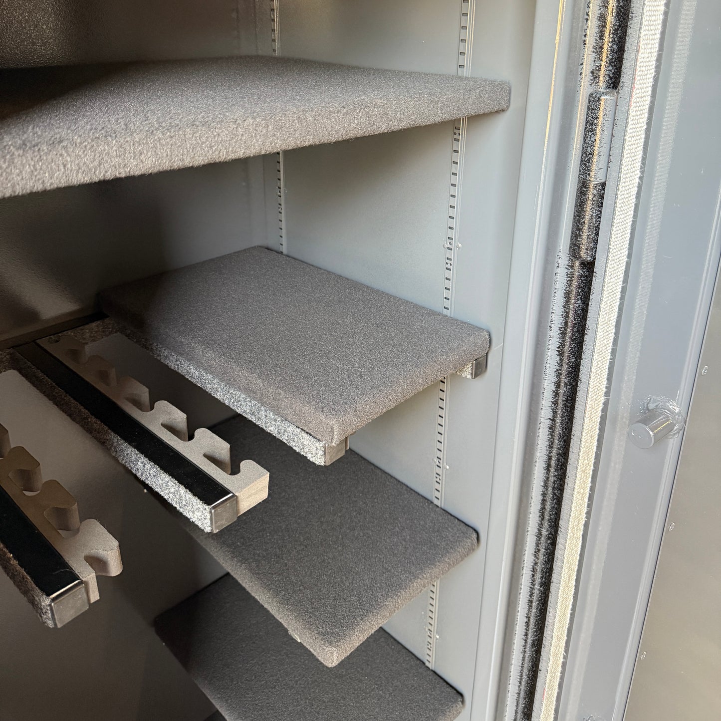 side view of gun safe interior