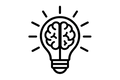 100px square black and white vector image showing smartness.