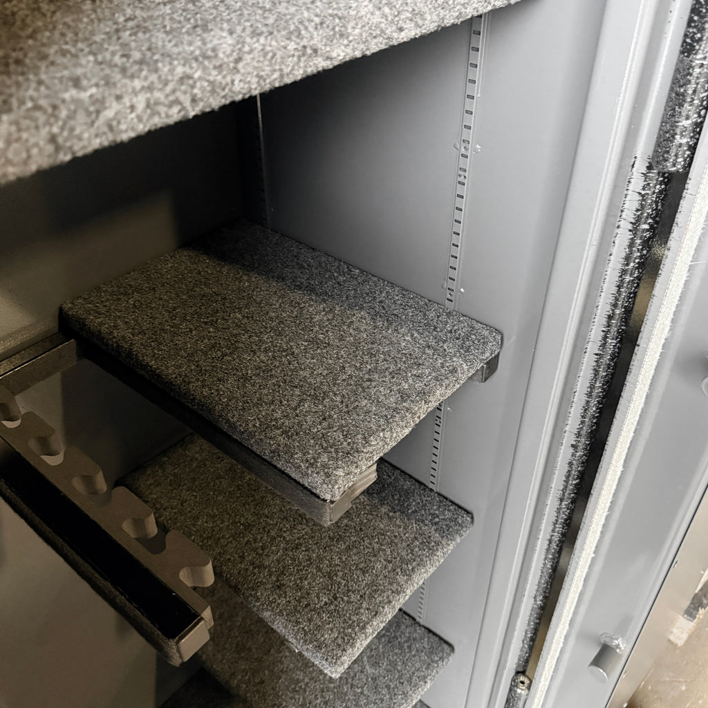 Close up of gun safe interior 