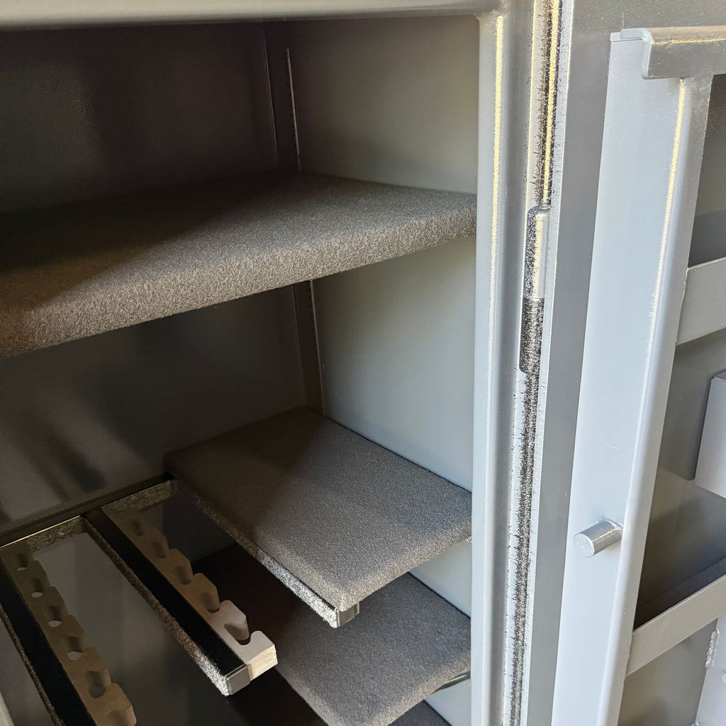 closeup of gun safe interior
