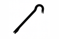 create a 100px square black and white vector image of a crowbar