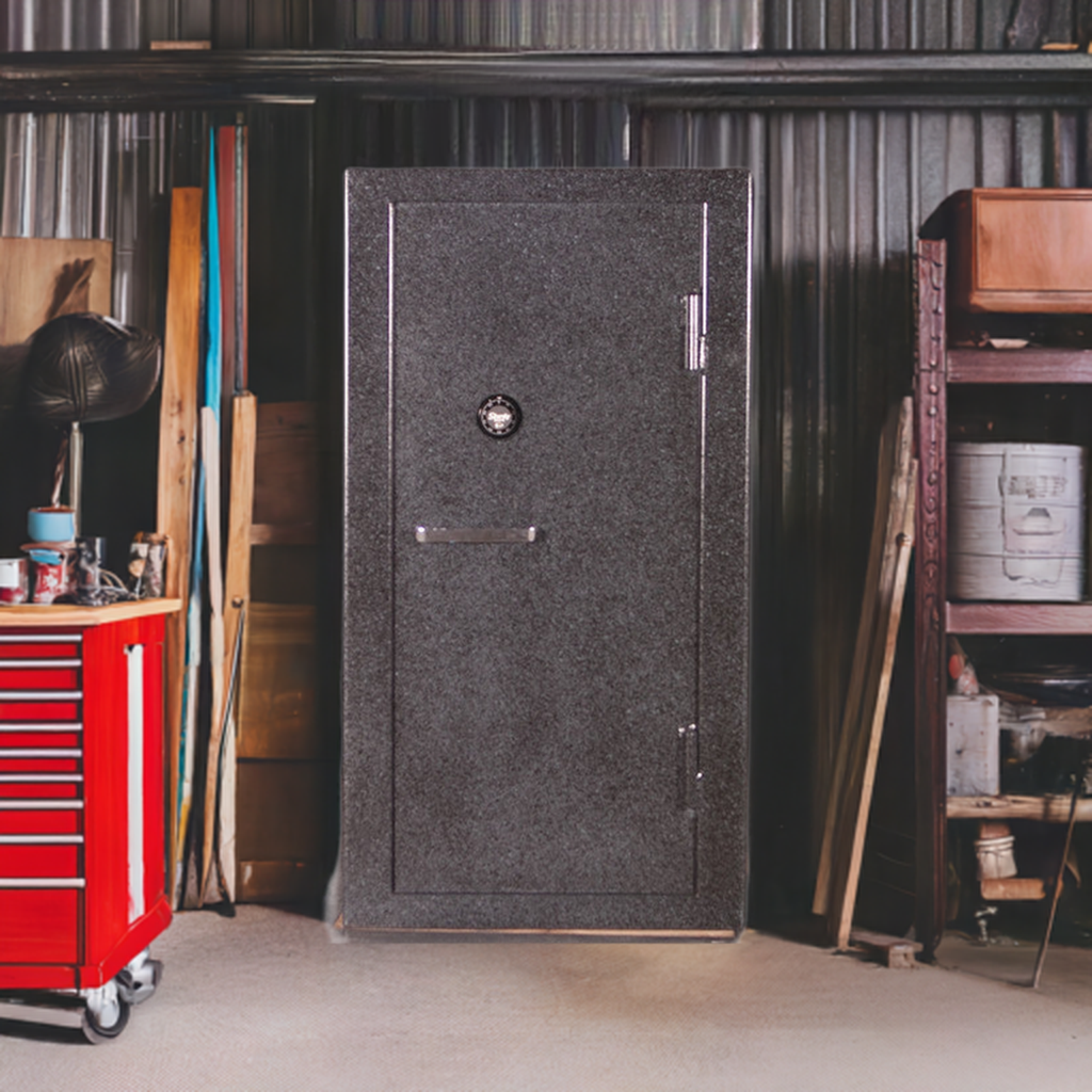 gun safe that measures 32"w 24"d 60"h made by Sturdy Gun Safe