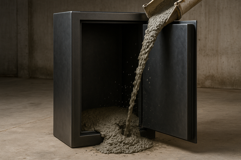 gun safe with cement fire liner