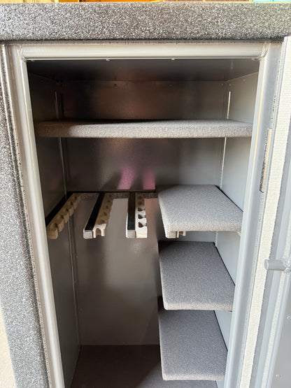 interior view of gun safe shelving