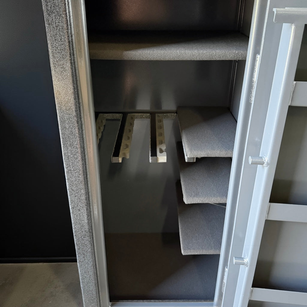close up of gun safe interior