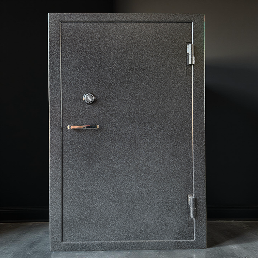 front of gun safe with black background