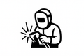 I need a 100px square vector black and white image of welding