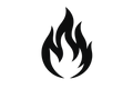 I need a square image 100px wide of a black and white vector flame. 