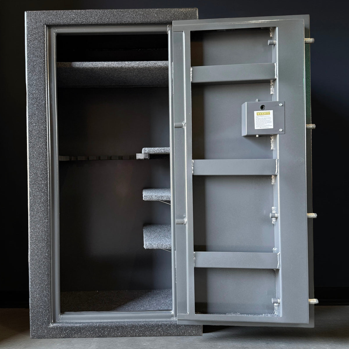 open interior shot of gun safe that is not fire lined