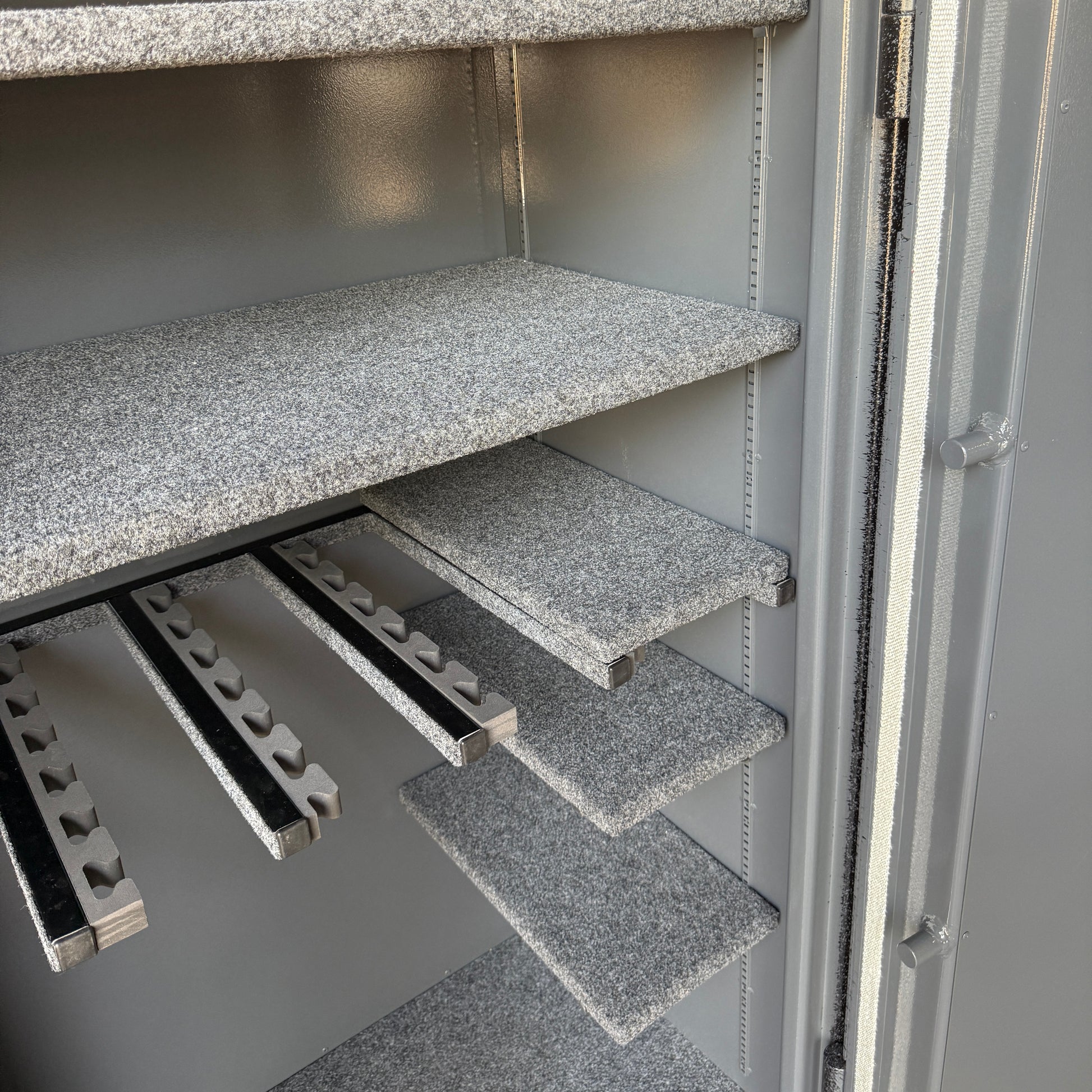 side view of gun safe interior
