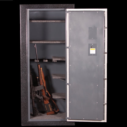gun safe that measures 32"w 24"d 72"h made by Sturdy Gun Safe