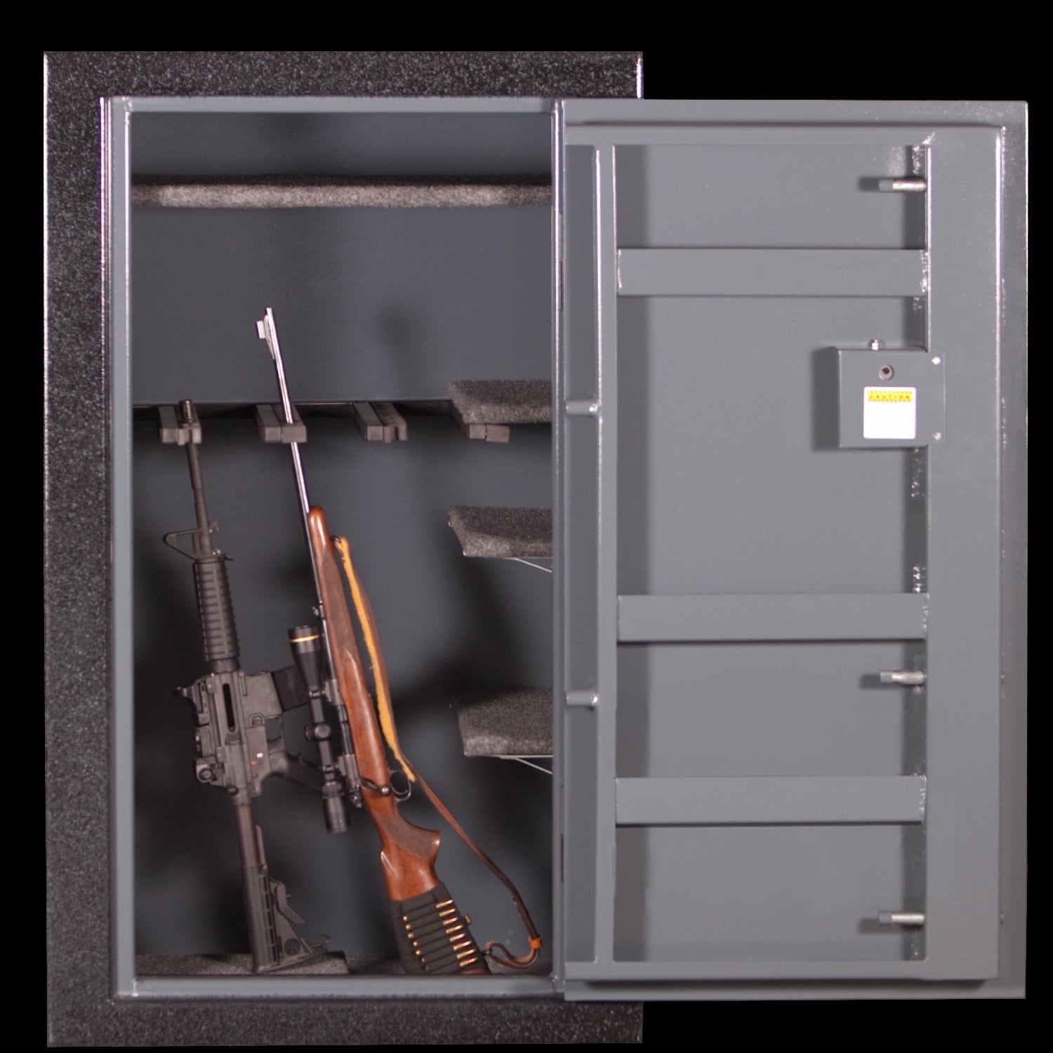 Fishing Rod and 12 Gun GunSafe Gun Cabinet